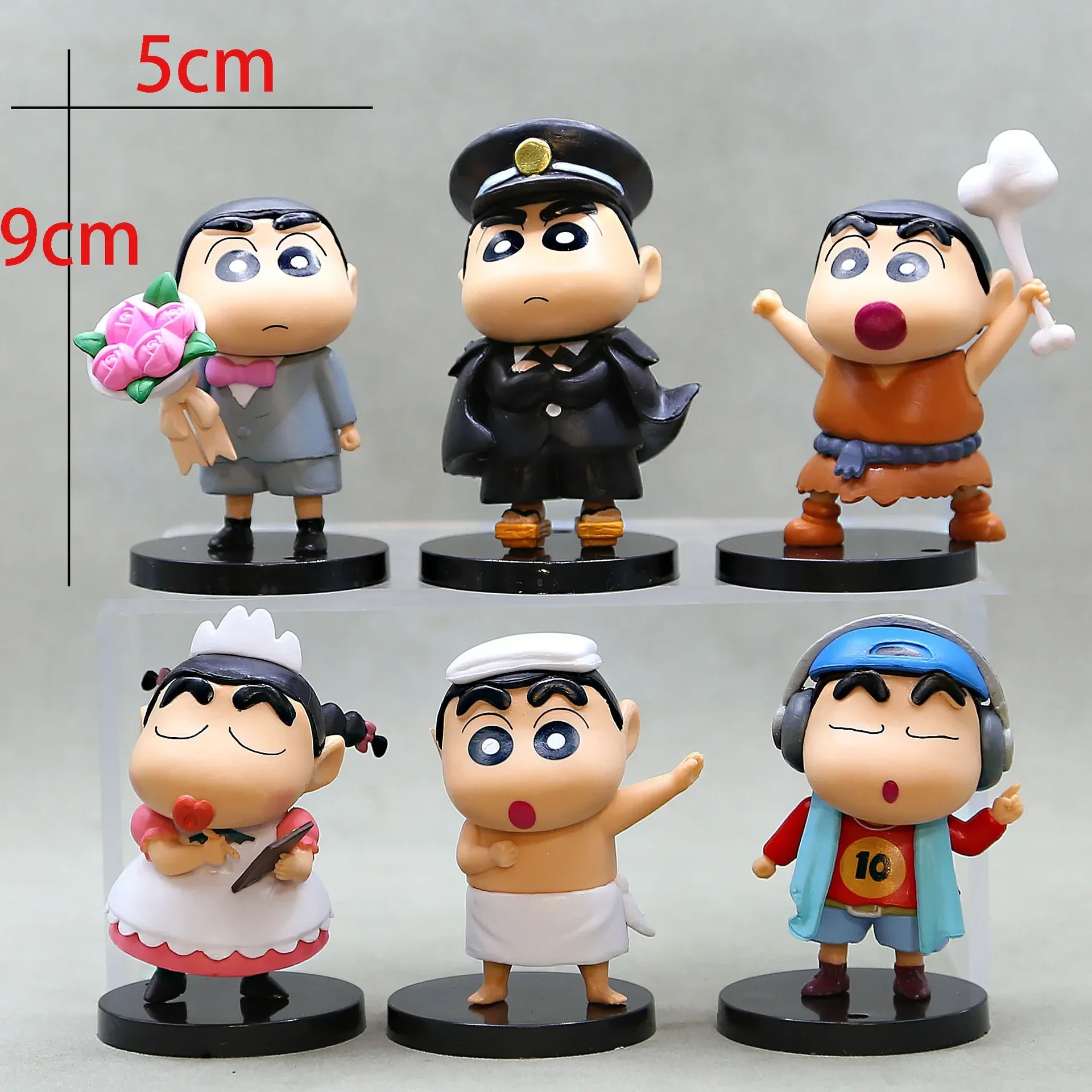 

9cm New Crayon Shin-Chan Cross-Dressing Series Anime Figures Collection Model Car Decoration Desktop Decorations Birthday Gift