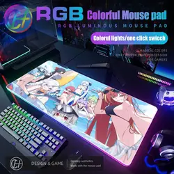 Kawaii Anime Girl RGB LED Gaming Mouse Pad - Extra Large, Enhanced Desk Mat with HD Design - RGB600x300x3mm (BLACK4)