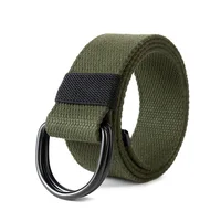 Tactical Canvas Men Belt High Quality Unisex Double D-Ring Buckle Waistband Casual Canvas Female Belt Fabric For Jeans 5