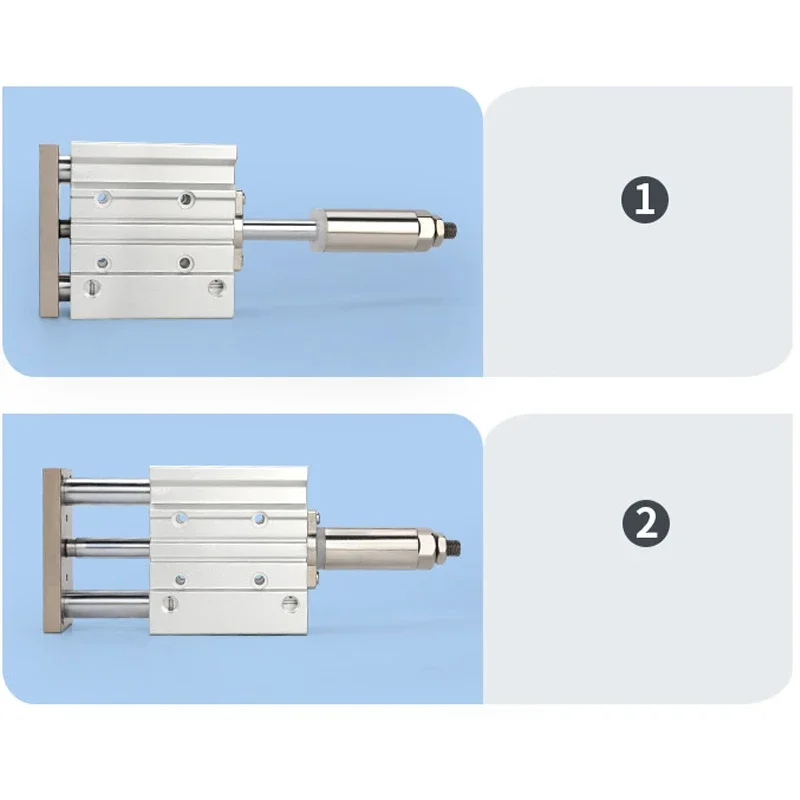 SMC Type With guide rod stroke adjustable three-axis cylinder three-rod MGPMJ series 12/16/20/25*32X40X50-20/30-XC8
