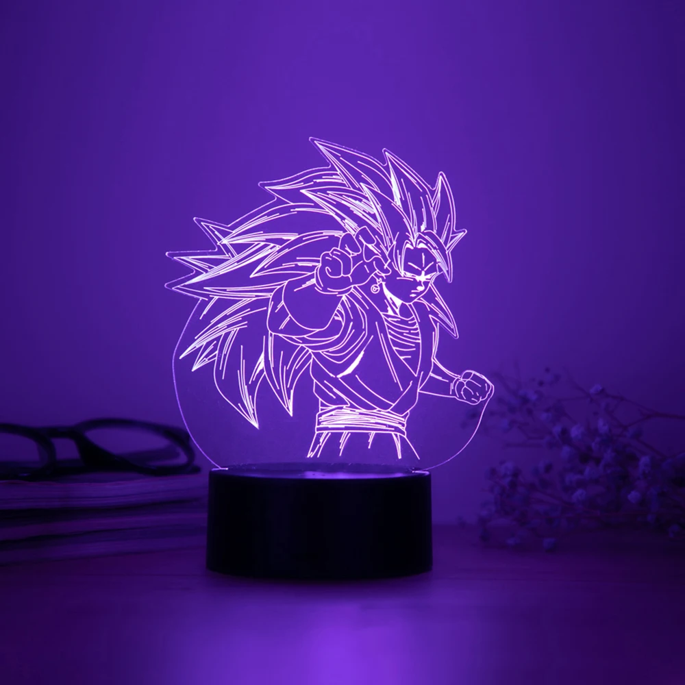 LED Night Lamp 3D LED Desk Lamp Colored Transparent Acrylic Night Lamp Indoor Anime Character Small Night Decoration Holiday Gift