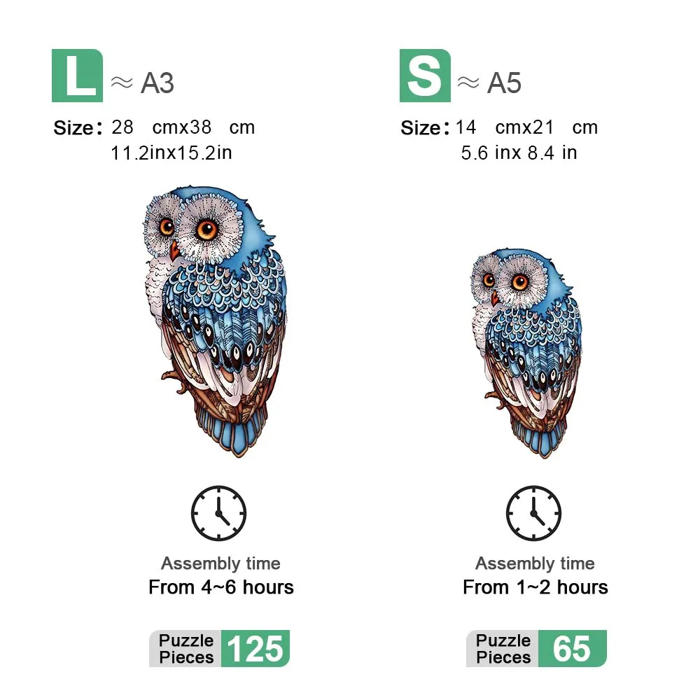 Owl Wooden Puzzle Animal Personalized 3D Decompression Adult Children's Gift Education Children's Toy Game jigsaw puzzles wooden jigsaw puzzles wooden puzzle toys educational puzzles