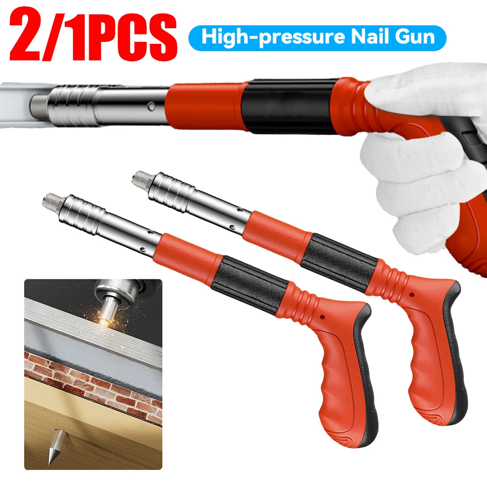 Manual Air Nailer Nail Gun Adjustable Silencing Concrete Nailer One-handed Operation Nail Wall Fastening Tool Home Wall Fastener 2