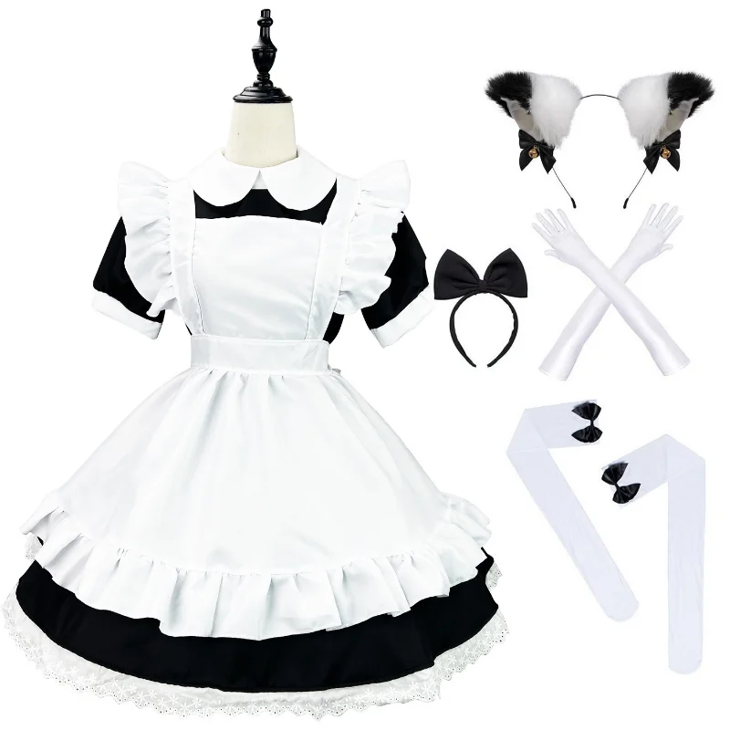 Classic Maid Anime Cosplay Lolita Dress Plus Size Apron Maid Cat Girl Kawaii Japanese Outfit for Party,lolita suspender dress,lolita dress,lolita cosplay costumes