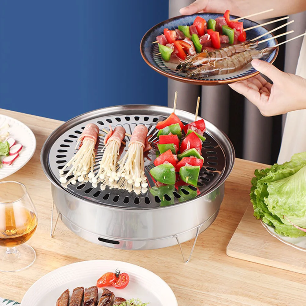 

Simple Stainless Steel Barbecue Grills Rustproof Durable Barbecue Grills For Yard BBQ Grill Kitchen Novel Kitchen Accessories