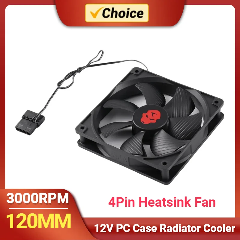 12cm 3000RPM Fan Cooling 12V PC Case Radiator Cooler 120MM Big 4Pin Desktop Chassis Workstation Cabinet Heatsink Fan Server Fans cooling fan gaming cooling fan