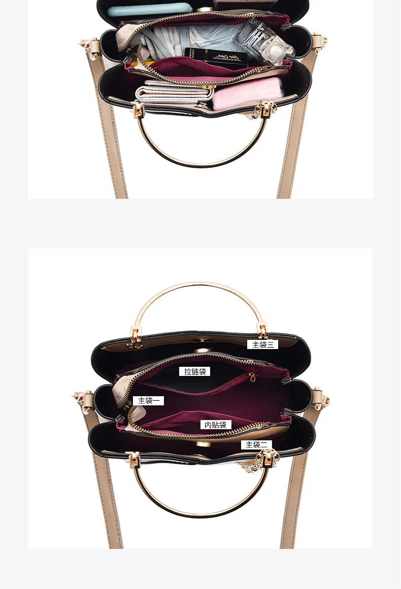 Fashionable shoulder handbag for women with zipper closure