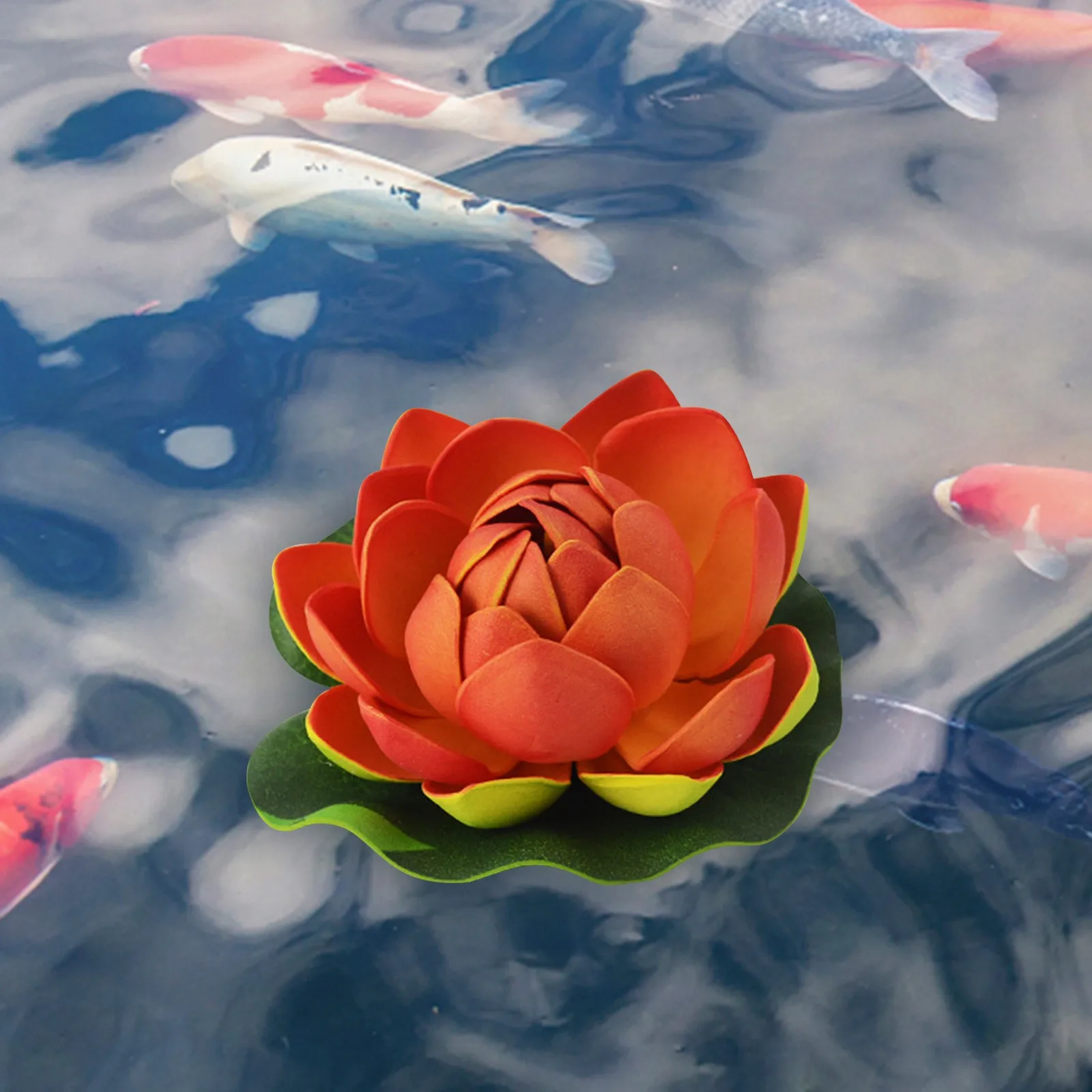 Water Lily Canopy Pond Fish Pond Floating Decoration Props Living Room Fish Tank Artificial Flowers Outdoor Hanging