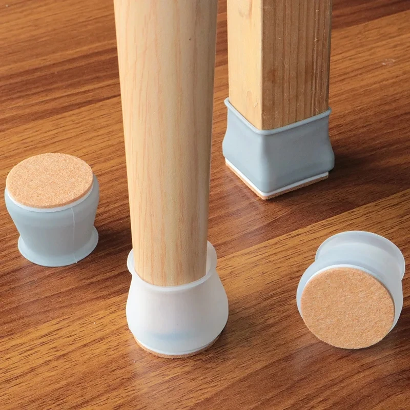 Chair leg caps furniture leg pads 16PCS Silicone Chair Leg Caps with Felt Anti-slip Furniture Leg Cover for Floors From Scratches and Noise Protectors Foot Pad