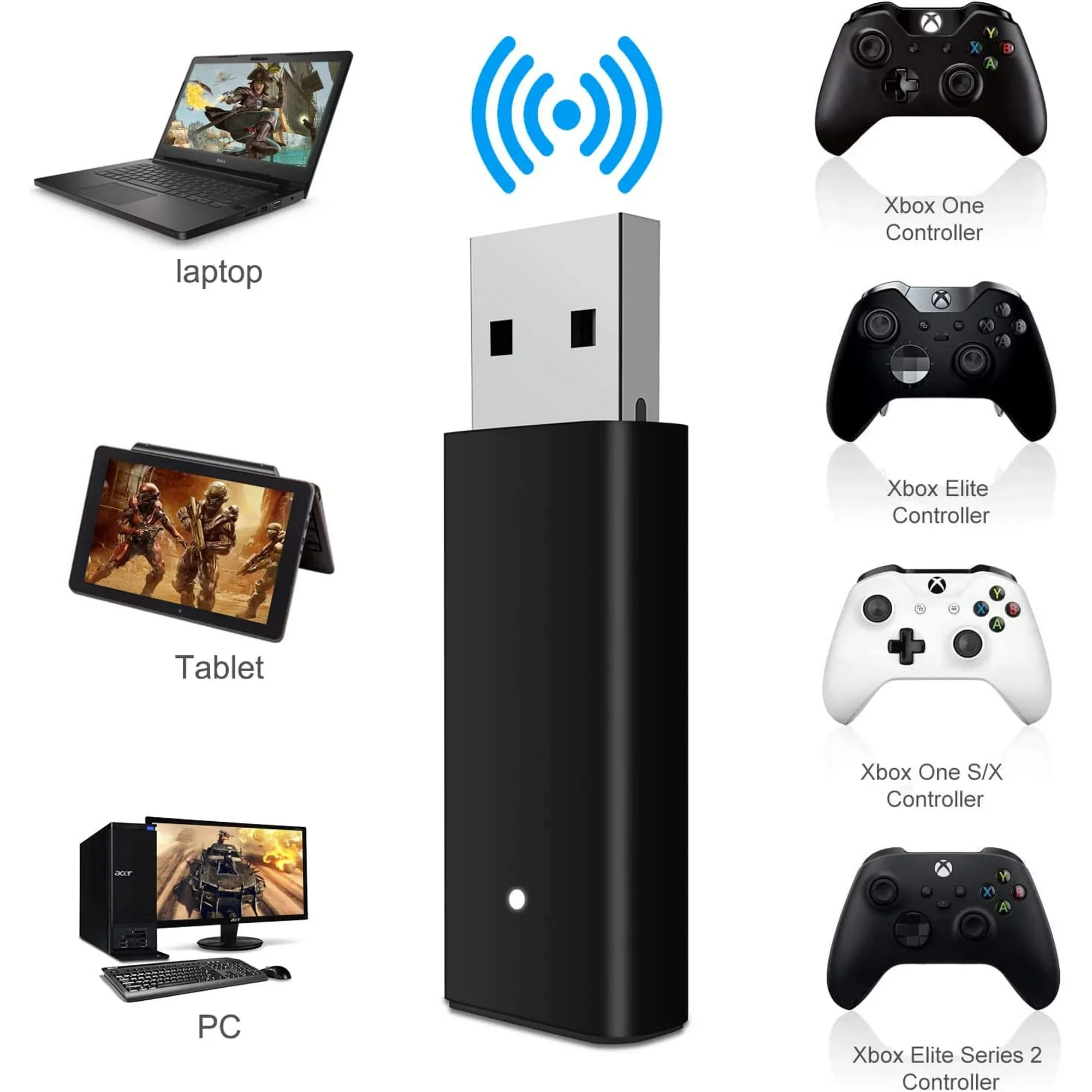 Adaptateur Sans Fil Pour Manette Xbox One Sur PC Windows 10 - Récepteur USB Neuf