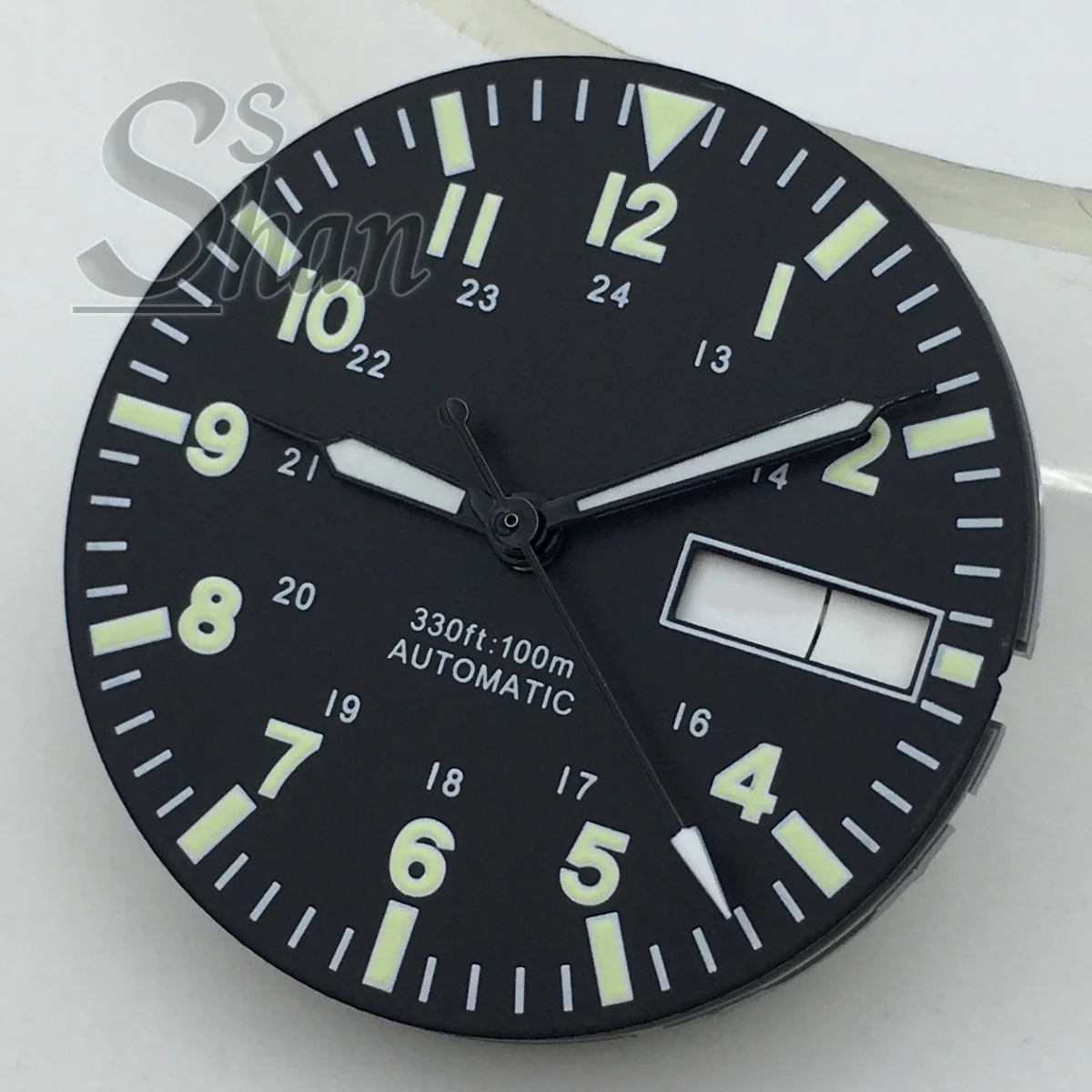 Green Luminous Dial with Weekly Date Window for Replacement Parts – 29mm