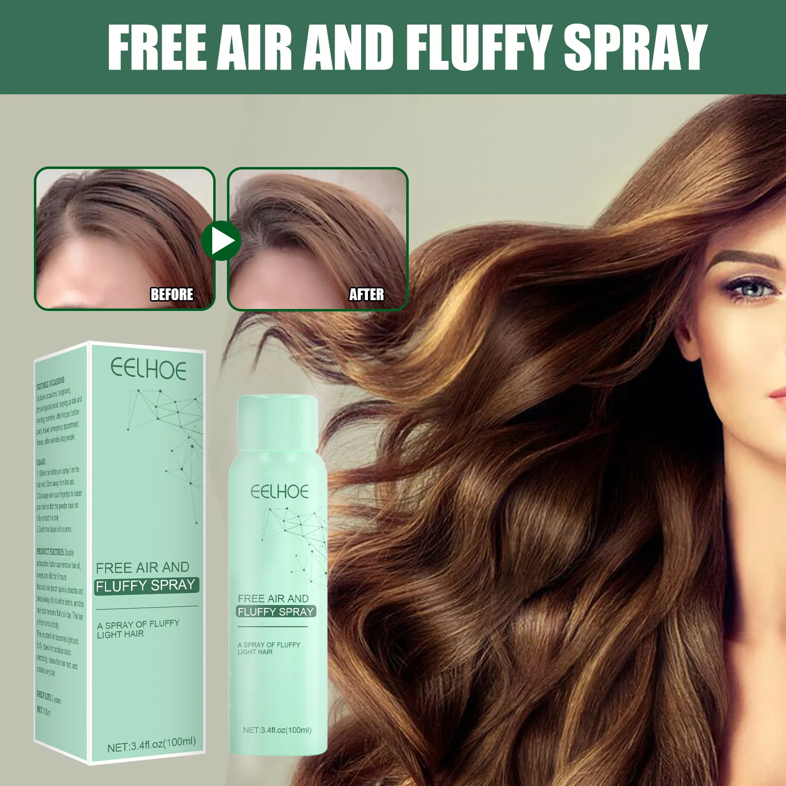100ML Oil Control No-wash Hair Fluffy Spray  Leave-in Dry Shampoo Remove Attached Sweat Static Hair Powder Dropshipping фотобарабан static control pgdrhpm775 5
