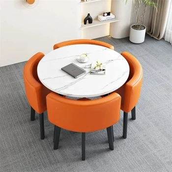 FOR  Tables Set Room Furniture Kitchen Dining Table Set with 4 Chairs Home  Light Luxury - Image 4