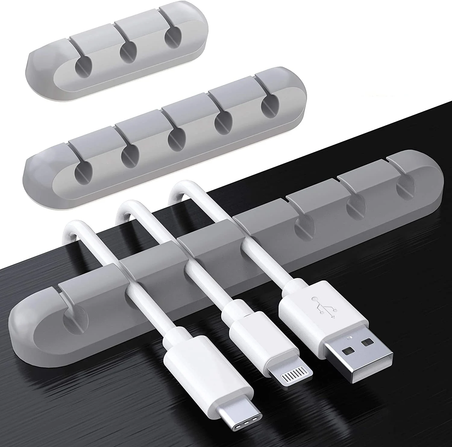 실리콘 케이블 정리용 USB 와인더, 깔끔한 데스크탑 관리 클립 홀더, 마우스 키보드 이어폰 헤드셋