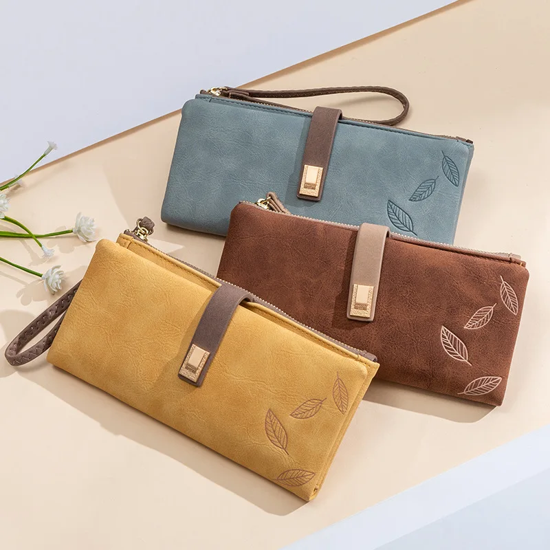 New Women'S Wallet Retro Medium And Long Clutch Bag Multi-Card Three-Fold  Large-Capacity Coin Purse Women'S Bag : Women's Handbags