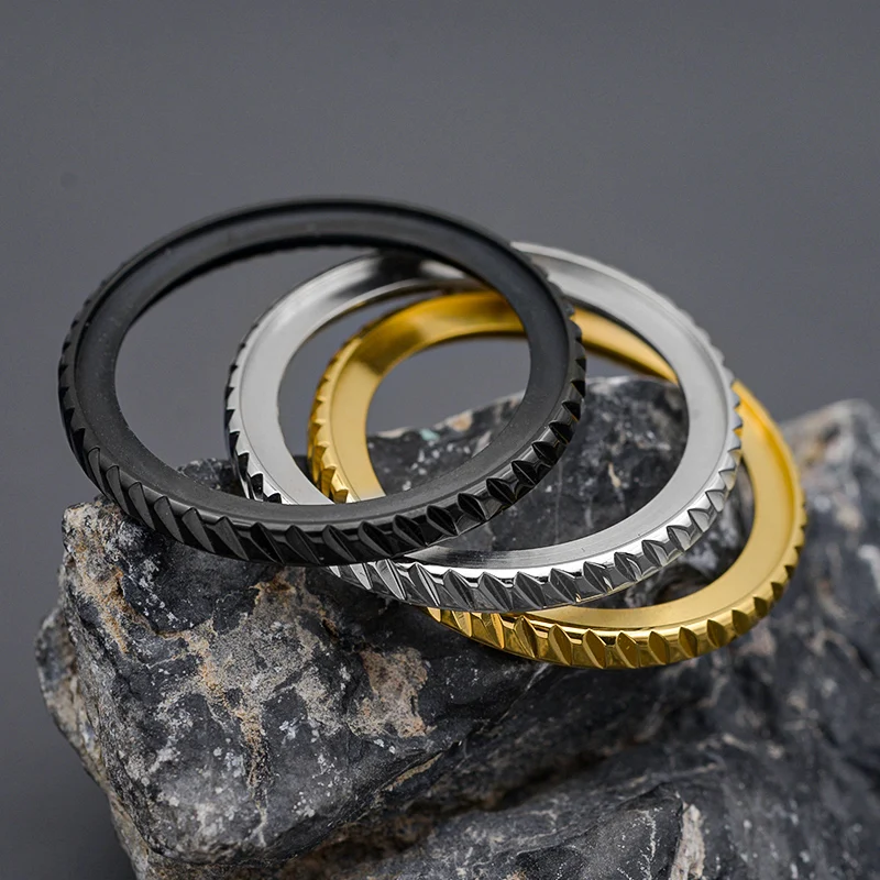 Mod Skx007 Nero Oro Argento Lunetta In Acciaio Inossidabile Inclusa Guarnizione Fit Seiko Skx007 Srpd Divers Men Watch Case Parts Regali