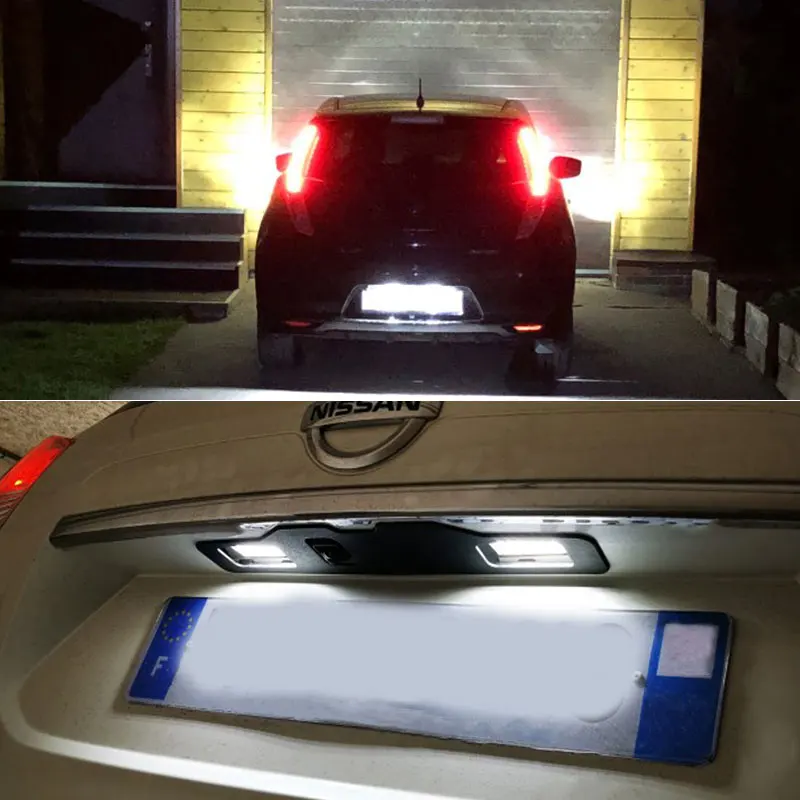 Pair Car LED License Plate Lights Number Plate Lamp for Nissan