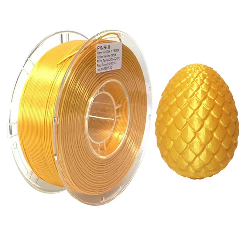 PINRUI PLA Silk Filament 1.75mm, 3D Printing Silk Filament For 3D Printers, Dimensional Accuracy +/- 0.02 mm, Fit Most FDM Print