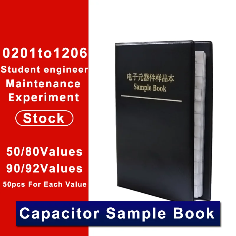50/80/90/92Values Capacitors Kit SMD Capacitor Sample Book 0201 0402