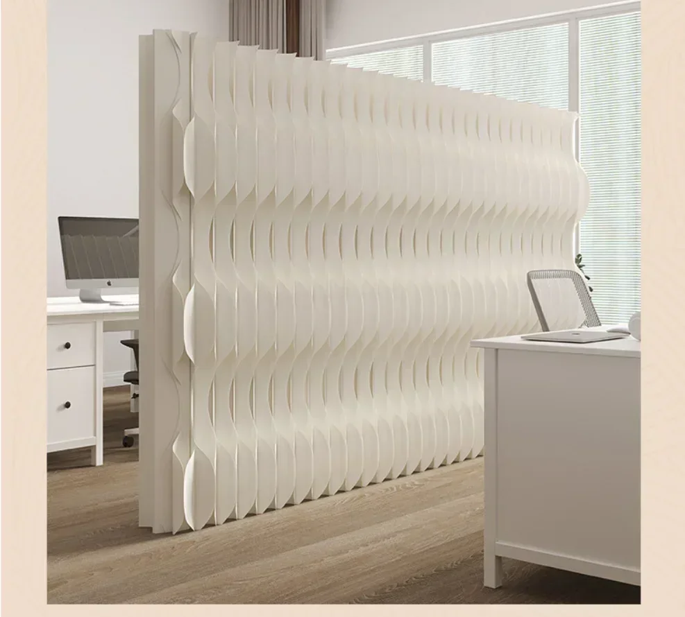 2M Height Home Decor Retractable White Organ Paper Wall Screen Room Dividers Office Partition Removable Folding Baffle