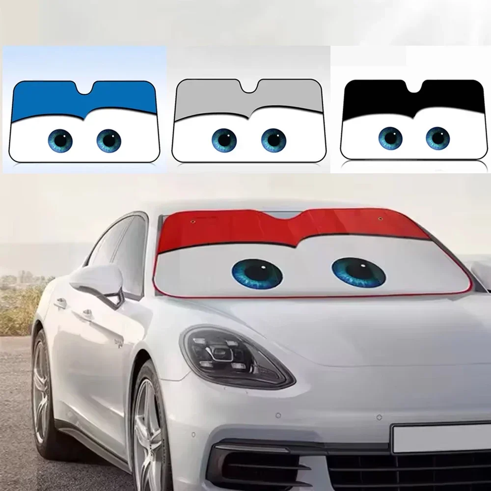 New Car Character Solar Protection 4 Colors Eyes Heated Windshield Sunshade Cover Sun Shade Auto Sun Visor Windscreen Car-covers
