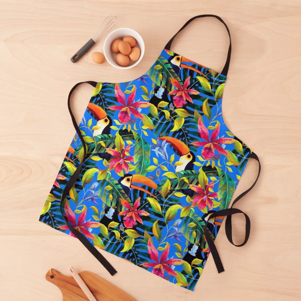 

Tropical toucans seamless pattern summer Apron kitchen gadgets Hairdressing Hairdresser Accessories Kitchens Men Apron