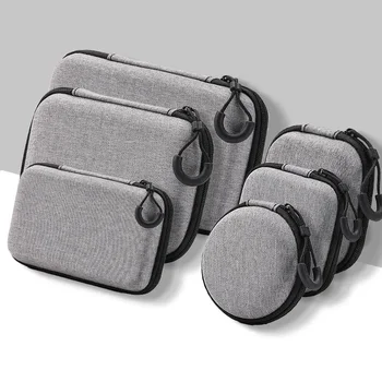 Mini borsa per la conservazione del prodotto digitale grigia Cuffie portatili Cavo dati USB Caricatore Custodia per stick U Custodia protettiva antiurto 1