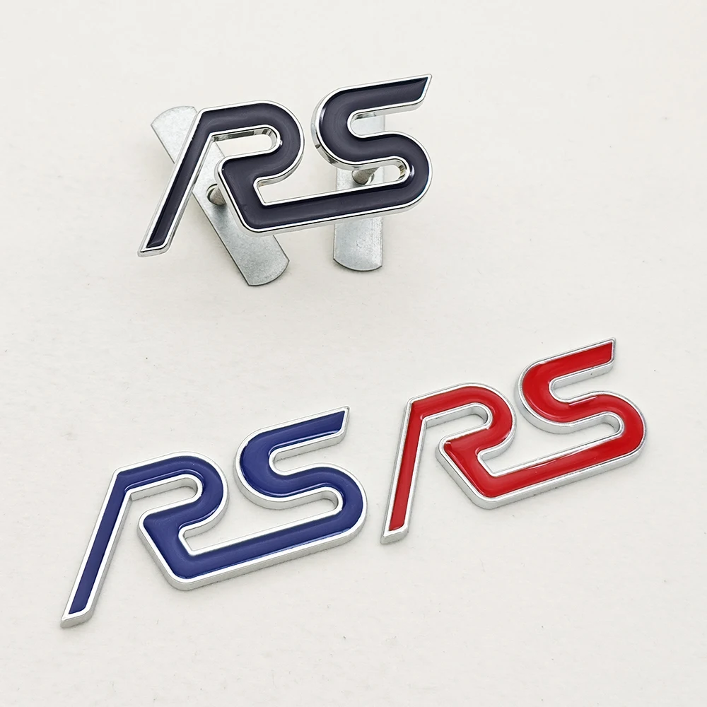 Premium 3D Metal Car Badge RS Logo Emblem & Sticker Accessories