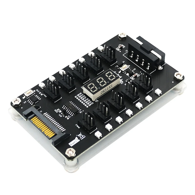 

Fan Motherboard 1 to 10pin 3/4pin Fan for SATA 4pin PWM Cooler Splitter 12V Power Supply Controller Temperature LED