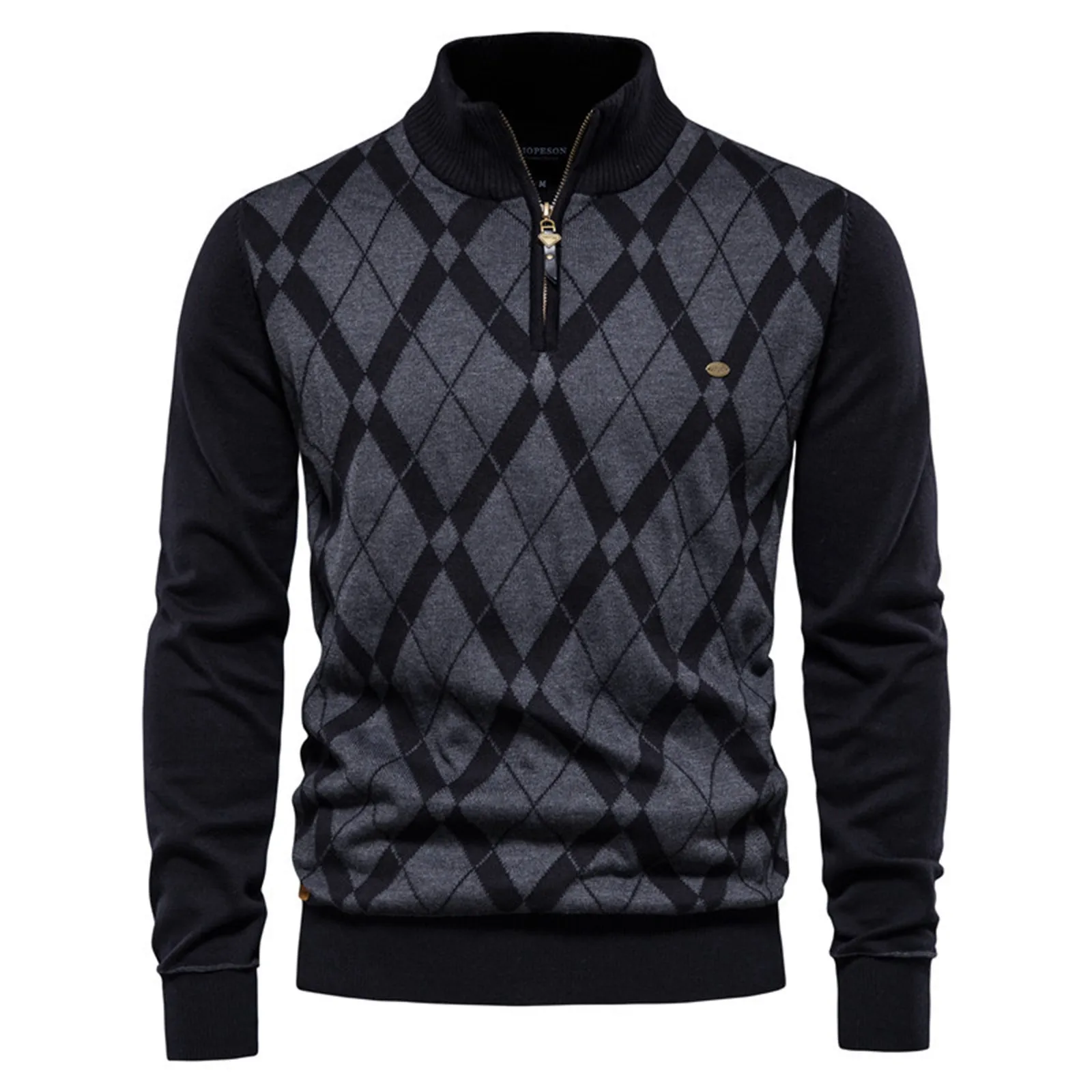 

Slim Solid Color Sweater Mens Autumn Winter Half Zipper Long Sleeve Sweater Knitwear Warm Knit Sweater Classic Knitted Pullovers