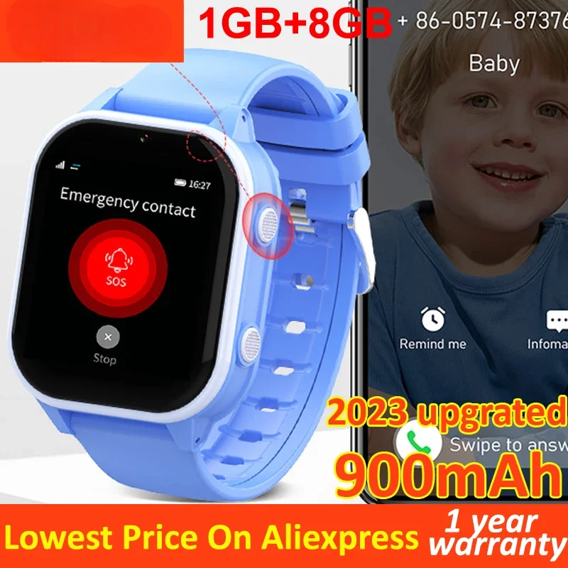 

4G Kids Smart Watch Phone 1GB+8GB GPS WIFI Location Video Call Remote Monitor SOS Track IP67 Waterproof Children Smartwatch