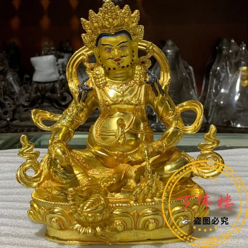 

21cm Copper Gilt Buddha Statue Tibetan God of Wealth Home Worship Statue Direct Wholesale Customizable 7-Inch
