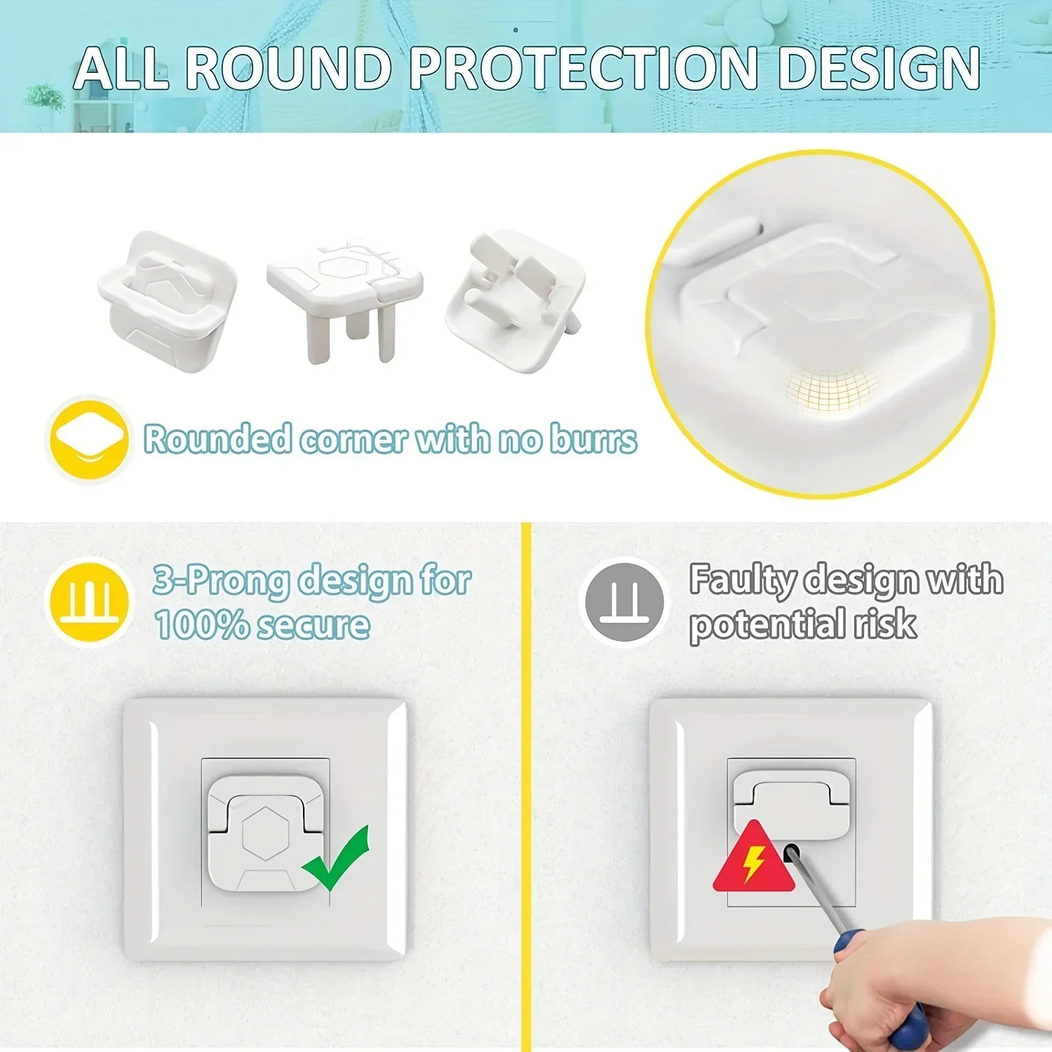 1/5/10pcs Outlet Cover Baby Safety Anti-dust Outlet Cover Children Electric Shock Safety Protection For Baby socket covers