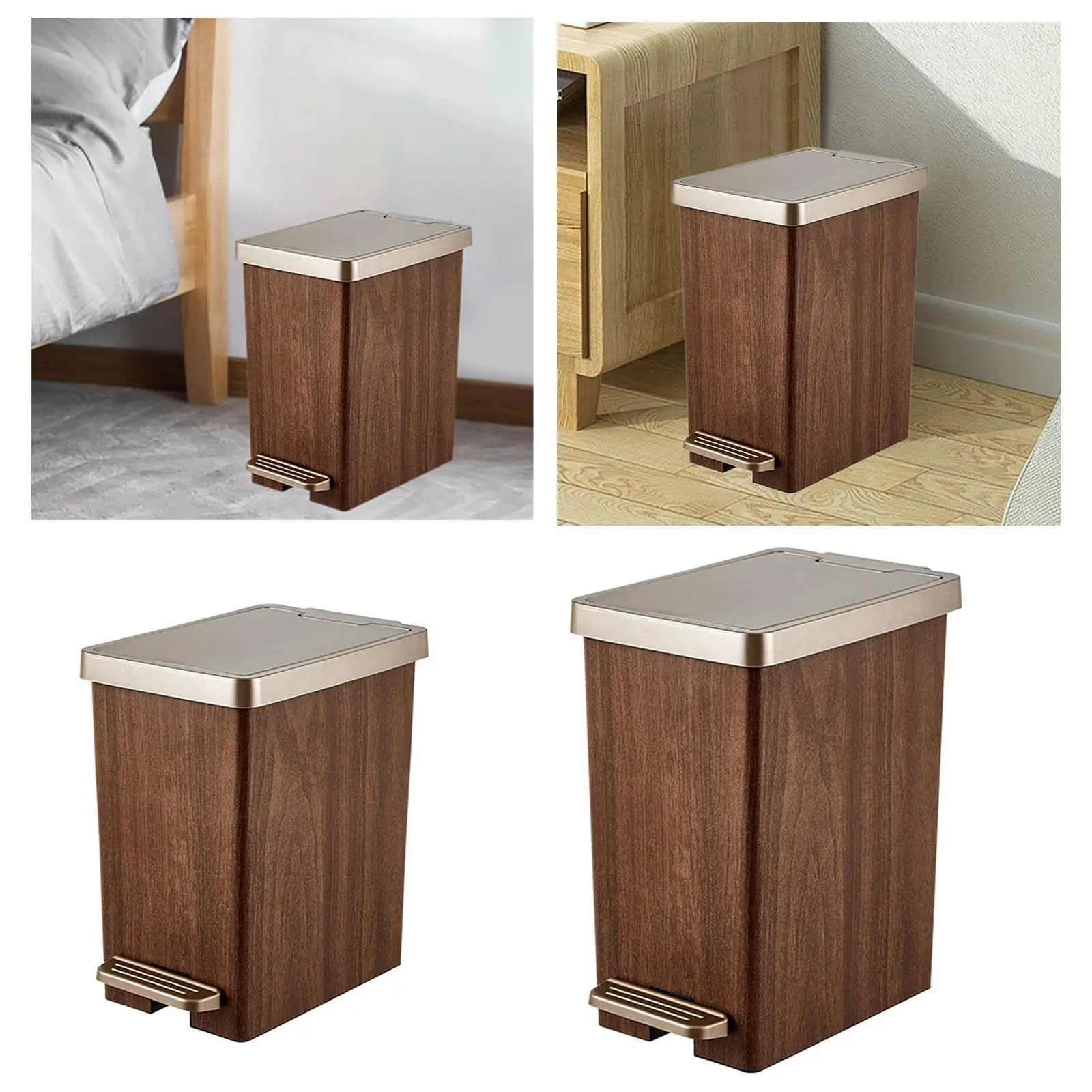 Trash Can Easy to Clean Lightweight Creative Rustic Decorative Waste Basket for Bedroom Restaurant Living Room Office Bathroom