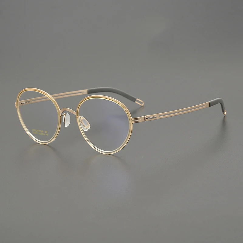 

2024 Top quality FDD8812 Pure titanium oval glasses frame men two-color fashion Myopia reading women personalized eye glasses