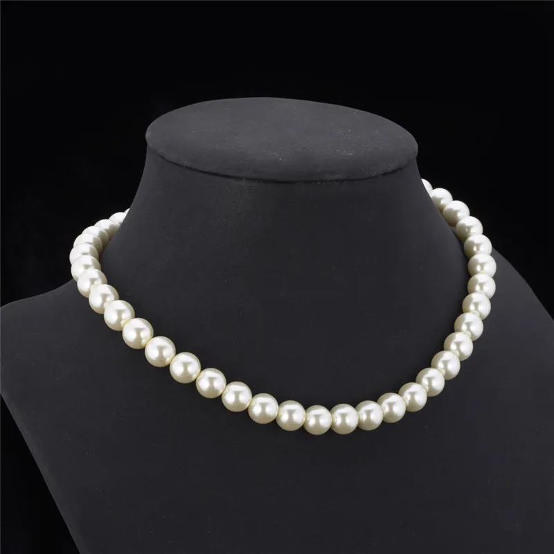 ChainsPro Simulated Pearl Choker Necklace Women Wedding/Bridal Gift Pearl Bead Statement Necklace Women Jewelry N036