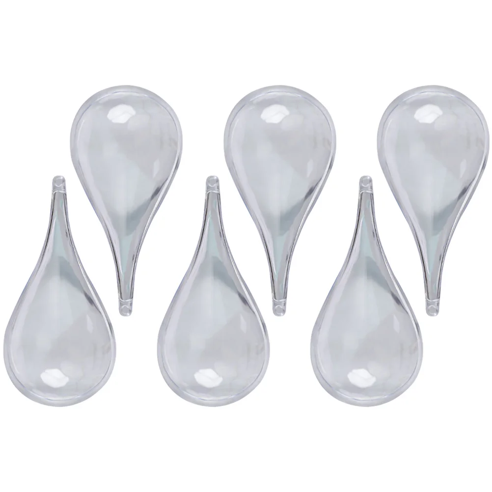 

6 Pcs Water Drop Decoration Wedding Decorations Clear Hanging Ball Plastic Fillable Balls for DIY Ornament Ornaments