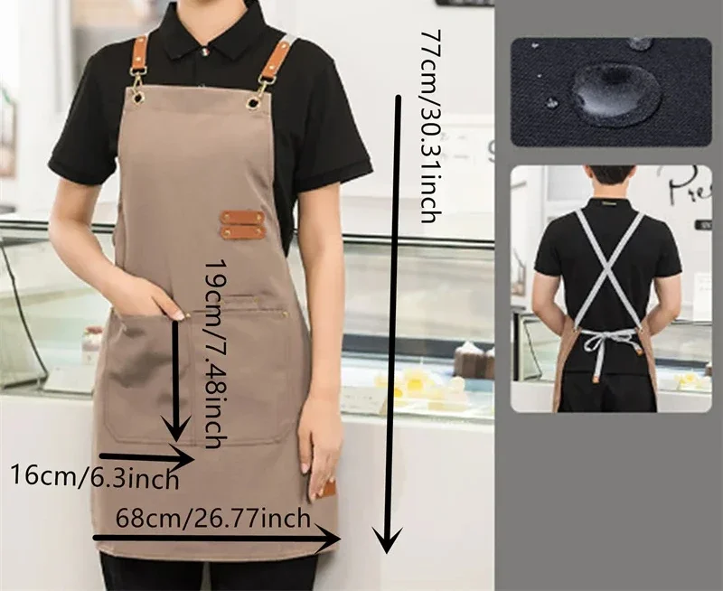 Canvas Apron Waterproof Kitchen Work Uniform