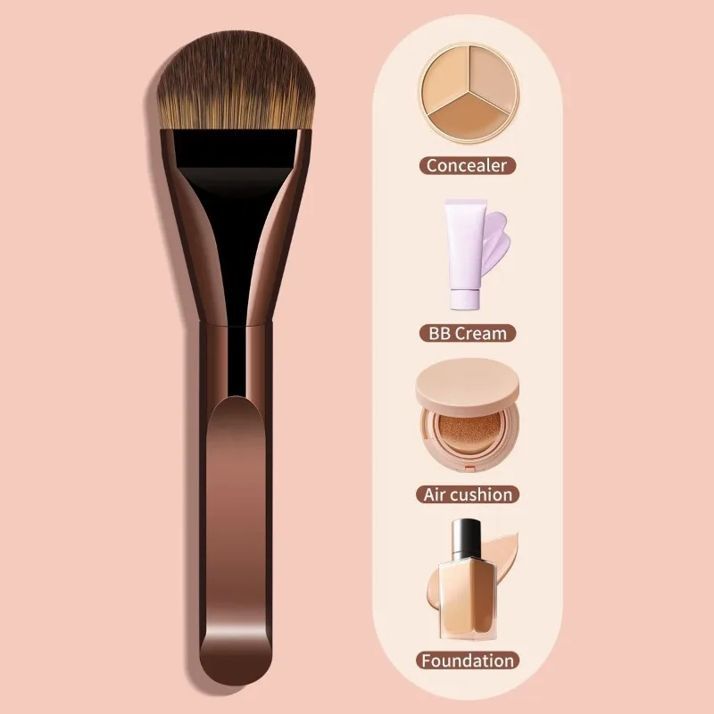 1/2Pc 다용도 파운데이션 초미세, 저자극성 나일론 브리슬 타원형 파운데이션 브러쉬(BB 크림, 파운데이션, 컨실러용)