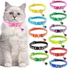 Hot pet for cat bell collar dog print cat collar multi-color optional necklace ring cat rope collar pet supplies 2