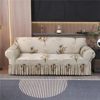 Elastic Sofa Slipcover With Skirt Stretch Easy Fitted Armchair Sofa Cover for Living Room Furniture Protector Couch Cover 2