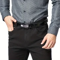 جديد الرجال حزام جلد طبيعي سبيكة مشبك حزام السقاطة أعلى جودة حزام حزام الموضة للرجال 6