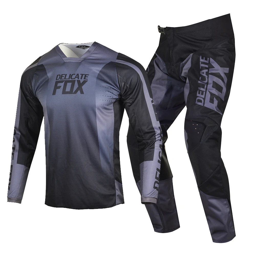 Motocross Gear Set Delicate Fox Race Jersey Pants MX Combo Moto Cross Enduro Outfit Mountain Bike Suit For Adult