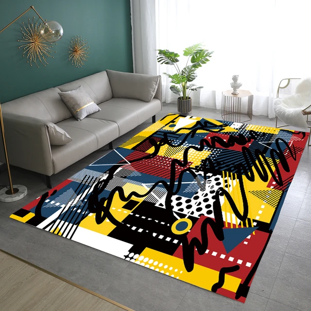 Tapis de sol abstrait pour salon, moquette de grande surface, décoration  pour chambre à coucher, salon moderne - AliExpress