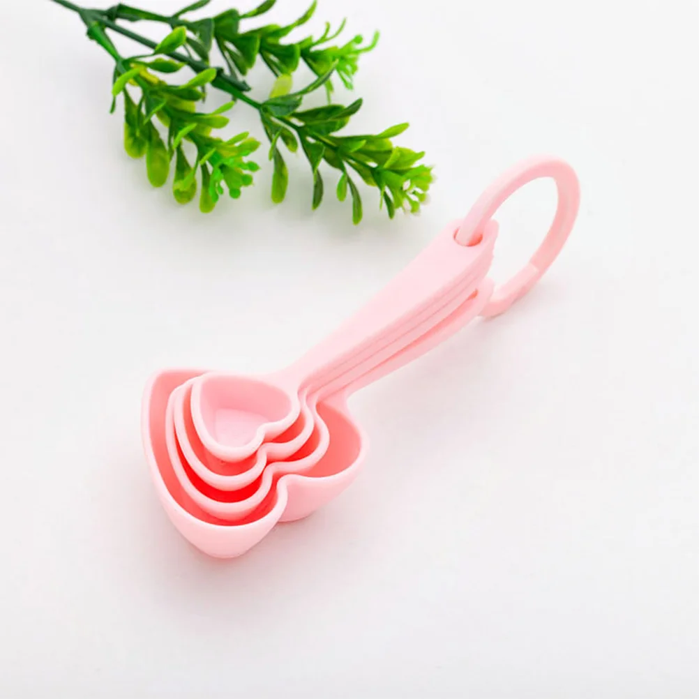 주방 플라스틱 계량 스푼, 하트 모양 티스푼, 디저트 스푼, 스쿠프 커피 건조 측정, 발렌타인 데이 액체 식기
