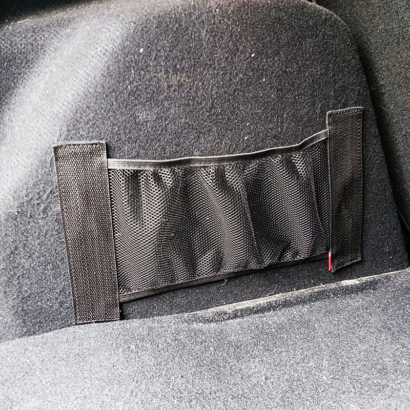Car Trunk Storage Car Back Rear Seat Storage Net Elastic String Net Universal Mesh Storage Bag Magic Sticker Auto Organizer Accessories