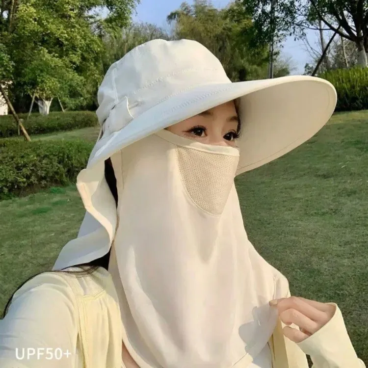 Uv Protection Summer Sun Hat With Neck Cover For Hiking_voghion.com