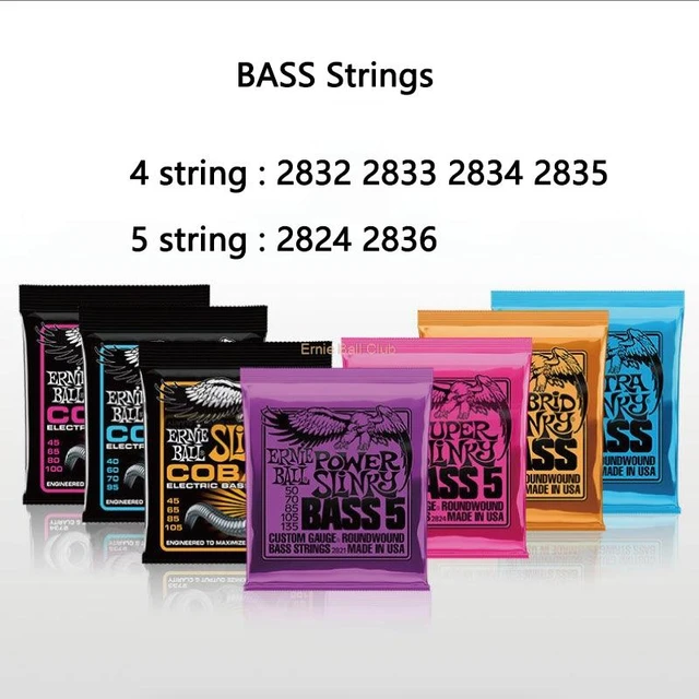 Ernie Ball Bass Strings 2833 45-105 Hybrid Slinky Round Wound For 4 String/2836  Regular Slinky 45-130 For 5 String Electric Bass - AliExpress