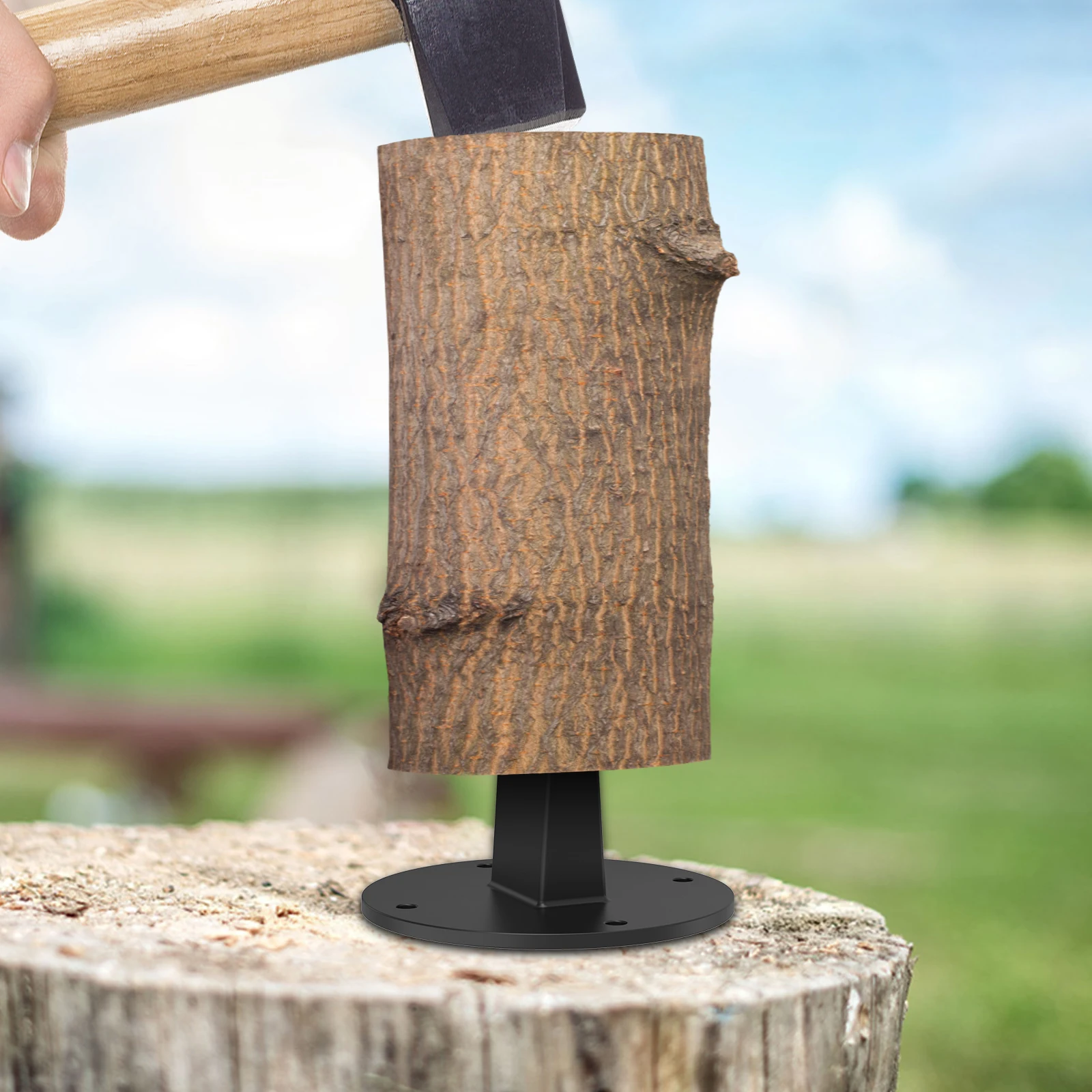 Description Picture 5 of itemWood Splitter Manual Log Splitter High Strength Steel Kindling Splitting Woods Splitting Stand Compact Small Firewood Cutter