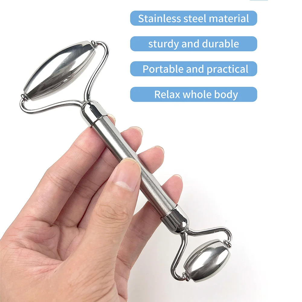 Premium Stainless Steel Double-Headed Facial Massage Roller